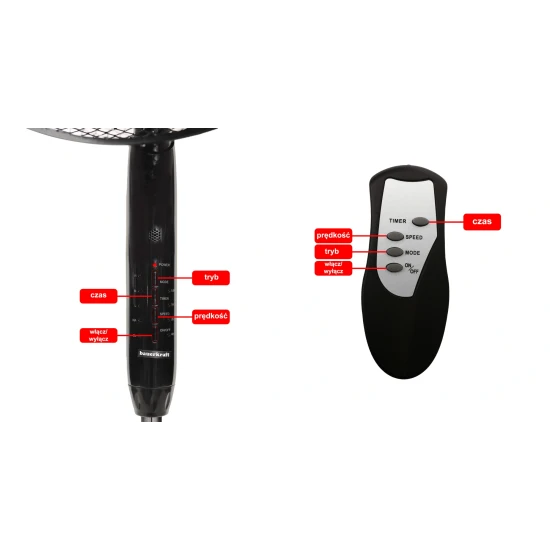 Melns ventilators 45 W ar tālvadības pulti Elektronika un sadzīves tehnika LONGWELL INDUSTRIAL LTD