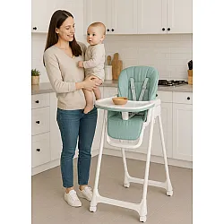 Žalia maitinimo kėdutė su reguliuojamu aukščiu ECOTOYS