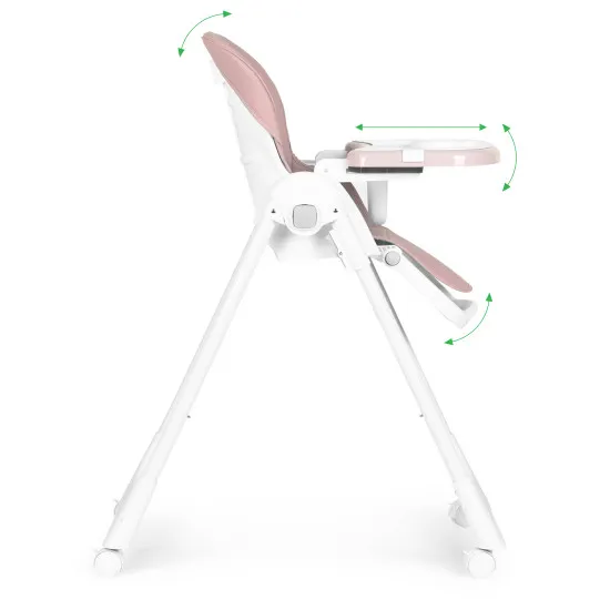 High Chair for Feeding Adjustable Height Eco Leather Straps Double Tray ECOTOYS