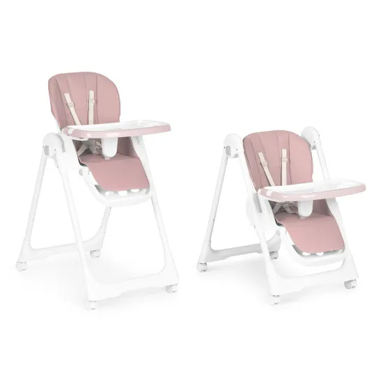 High Chair for Feeding Adjustable Height Eco Leather Straps Double Tray ECOTOYS