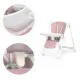 High Chair for Feeding Adjustable Height Eco Leather Straps Double Tray ECOTOYS