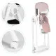 High Chair for Feeding Adjustable Height Eco Leather Straps Double Tray ECOTOYS