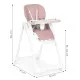High Chair for Feeding Adjustable Height Eco Leather Straps Double Tray ECOTOYS