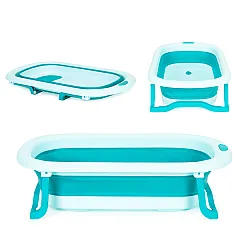 Salokāma ceļojuma bērnu vannīte ar iztukšošanas atveri, zila, „ECOTOYS“