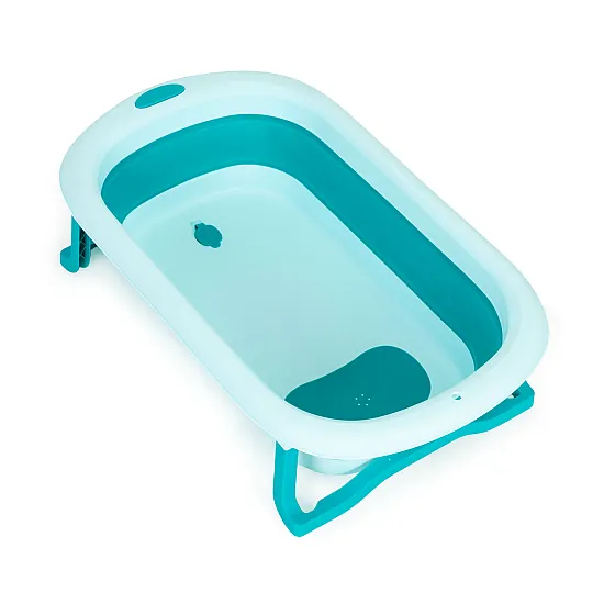 Salokāma ceļojuma bērnu vannīte ar iztukšošanas atveri, zila, „ECOTOYS“