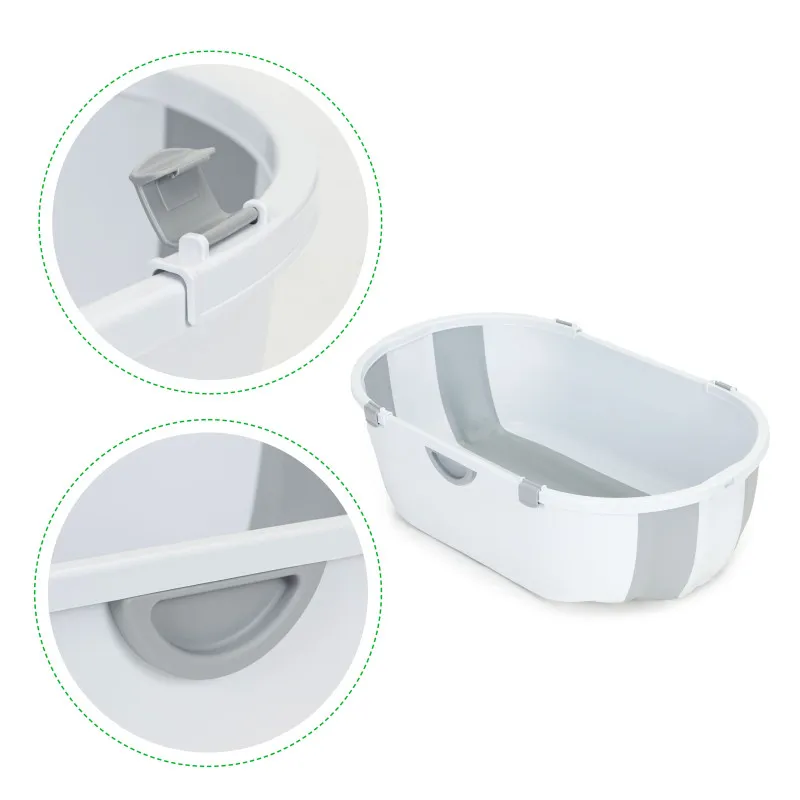 ECOTOYS Salokāma pelēka ceļojuma vanna mazuļiem ar izplūdes atveri