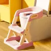 Bērnu rozā tualetes poda sēdeklis ar pakāpieniem ECOTOYS