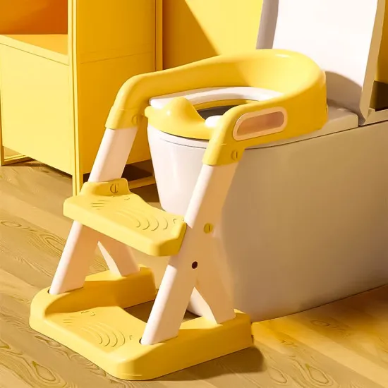 Children's yellow toilet seat with steps ECOTOYS