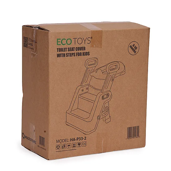 Bērnu tualeta sēdeklis ar pakāpieniem un rokturiem ECOTOYS