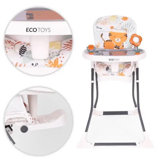 ECOTOYS saliekamais bērnu krēsls ar rotaļlietām