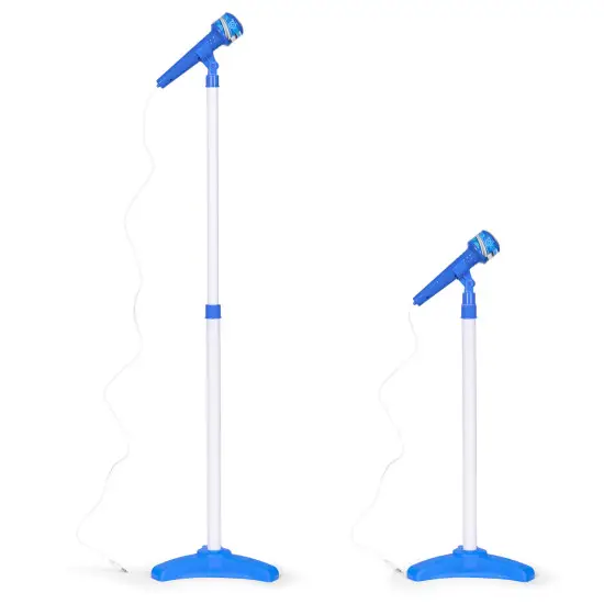 Zila elektriskā ģitāra un mikrofona komplekts ar statīvu bērniem Mūzikas instrumentai MULTISTORE