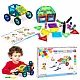 Magnētisko konstruktoru komplekts „Mājas un automašīnas“, 48 detaļas Konstruktorijs MULTISTORE