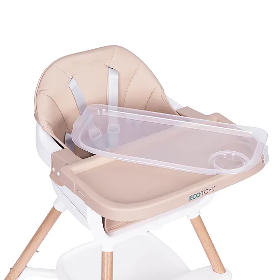 Bērnu ēdamkrēsliņš 2-in-1 smilškrāsā ECOTOYS