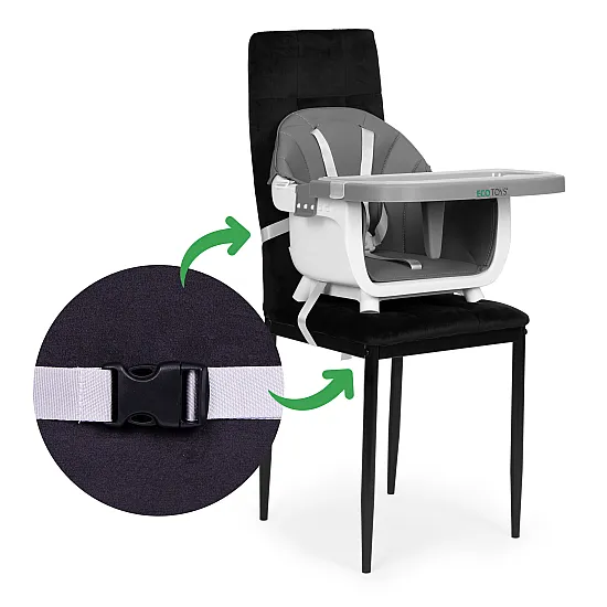 Bērnu ēdamkrēsliņš 2-in-1 pelēks ECOTOYS