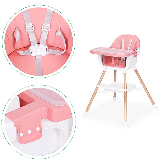 Bērnu ēdamkrēsliņš „2-in-1“, rozā, „ECOTOYS“