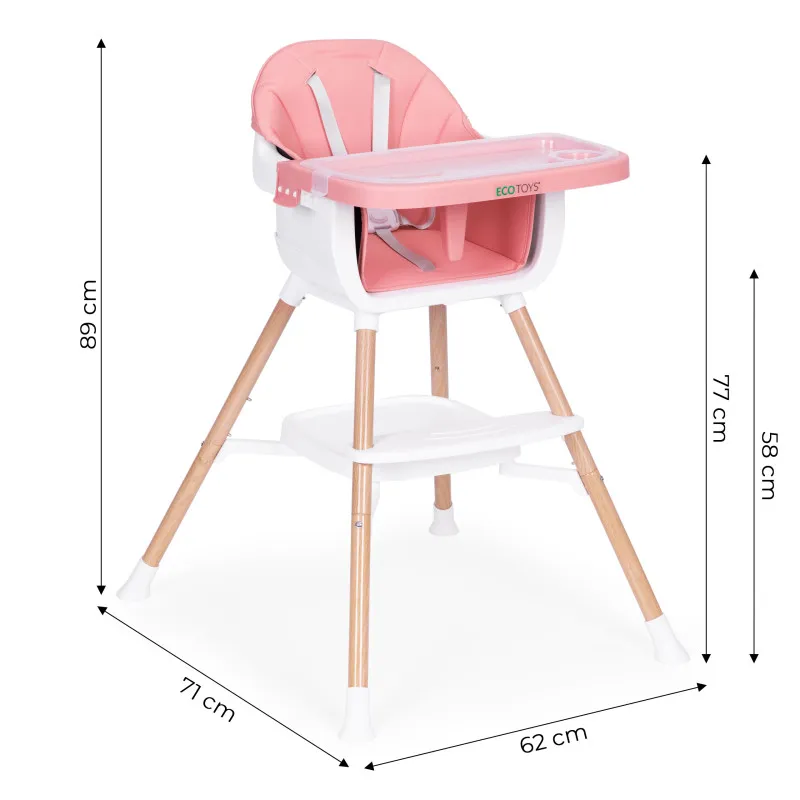 Bērnu ēdamkrēsliņš „2-in-1“, rozā, „ECOTOYS“