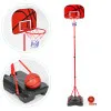 Basketa grozs ar grozu bērniem, ar regulējamu augstumu, ar bumbu sūkni