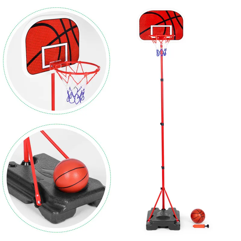 Basketa grozs ar grozu bērniem, ar regulējamu augstumu, ar bumbu sūkni