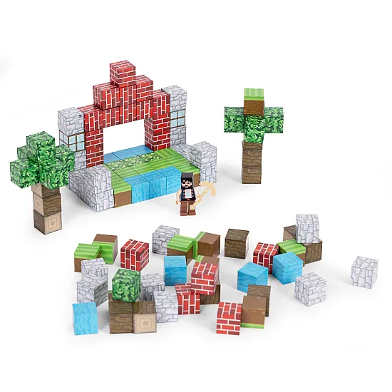Magnetinių konstruktorių rinkinys vaikams 100 vnt. kubelių