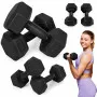 Sešstūraļu melno hantļu komplekts 2x5 kg MOVEPRO
