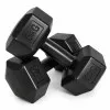 Sešstūraļu melno hantļu komplekts 2x5 kg MOVEPRO