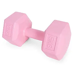Rozā sešstūraino hantļu komplekts 2 x 5 kg ModernHome