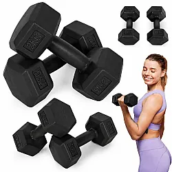 Sešstūraino melno hantļu komplekts 2x2 kg MOVEPRO