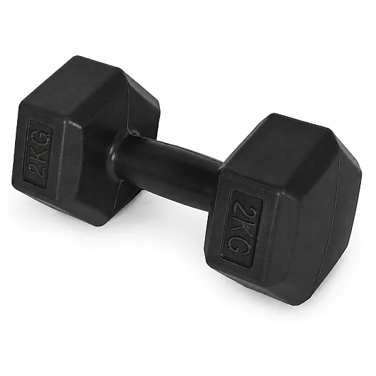 Sešstūraino melno hantļu komplekts 2x2 kg MOVEPRO