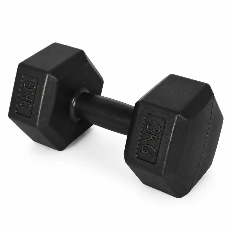 Sešstūrveida melno hantļu komplekts 2x3 kg MOVEPRO