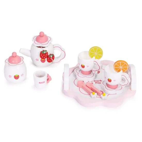 Koka tējas piederumu komplekts: tējkanna un tasītes 14 gab ECOTOYS