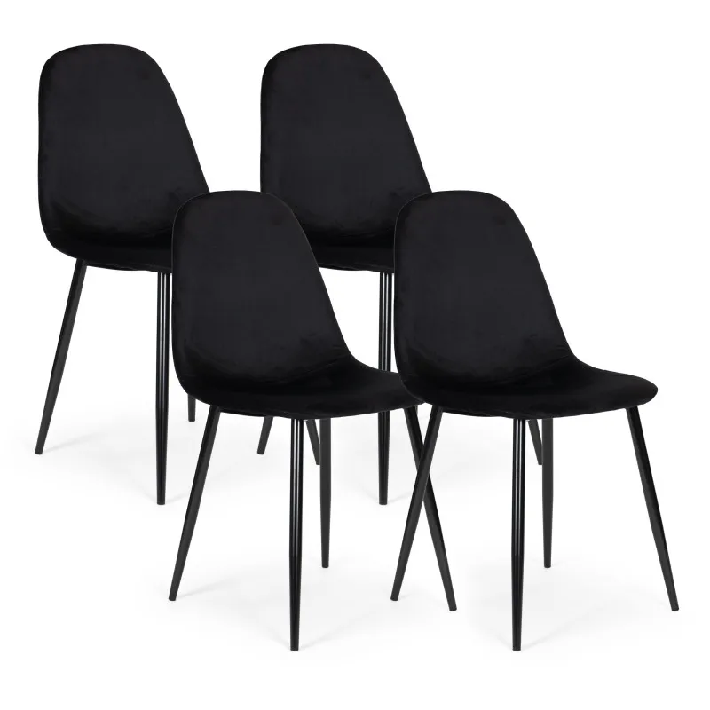 4 samta krēsli melnā krāsā ēdamistabai un viesistabai Krēsli un krēsli ModernHome