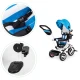 Zils trīsritenis ar jumtiņu Velosipēdi ECOTOYS
