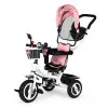 Tricycle rotating canopy durable rubber wheels pink