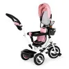 Tricycle rotating canopy durable rubber wheels pink