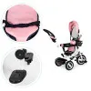 Tricycle rotating canopy durable rubber wheels pink