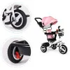 Tricycle rotating canopy durable rubber wheels pink