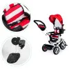 Tricycle rotating canopy durable rubber wheels red