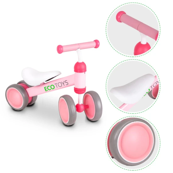 Rozā mini līdzsvara velosipēds Velosipēdi ECOTOYS
