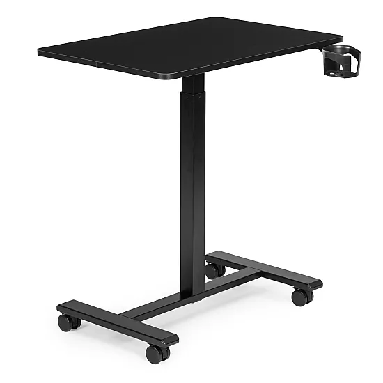 Pārvietojams melns regulējams galds 70x48 cm ModernHome