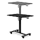Pārvietojams melns regulējams galds 70x48 cm ModernHome