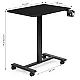 Pārvietojams melns regulējams galds 70x48 cm ModernHome
