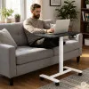 Melna, augstumā regulējama mobilā galda 70x48 cm, ModernHome