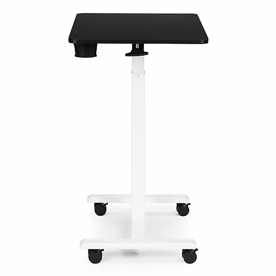 Melna, augstumā regulējama mobilā galda 70x48 cm, ModernHome