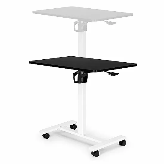 Melna, augstumā regulējama mobilā galda 70x48 cm, ModernHome