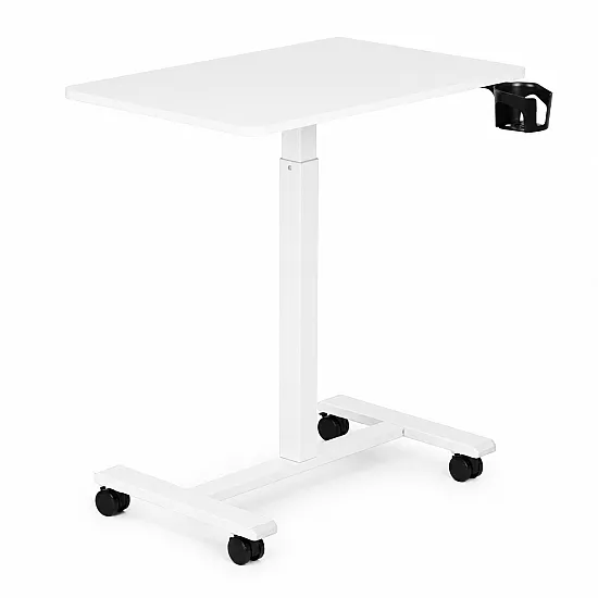 Balts mobilais galds ar regulējamu augstumu, 70 x 48 cm, ModernHome