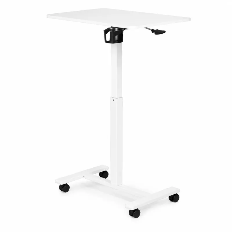 Balts mobilais galds ar regulējamu augstumu, 70 x 48 cm, ModernHome