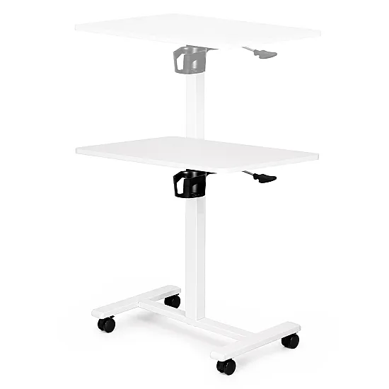 Balts mobilais galds ar regulējamu augstumu, 70 x 48 cm, ModernHome