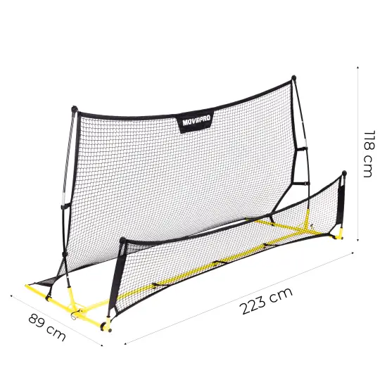 Divpusējie futbola vārti Rebounder 220 x 120 cm MOVEPRO
