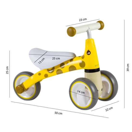 Dzeltenais līdzsvara velosipēds „Žirafa“ Velosipēdi ECOTOYS