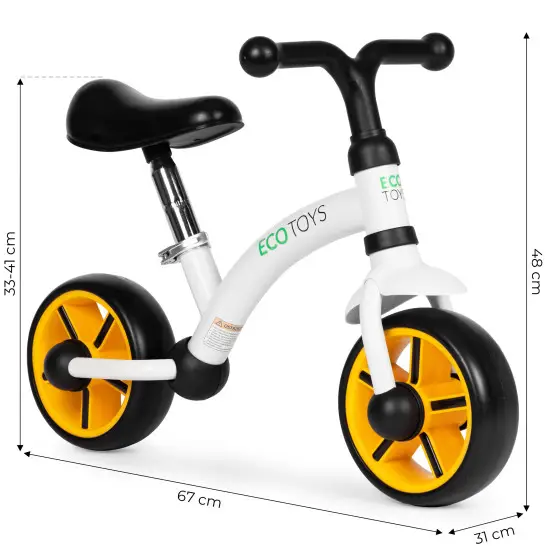 Melns līdzsvara velosipēds, EVA riteņi, regulējams sēdeklis Velosipēdi ECOTOYS